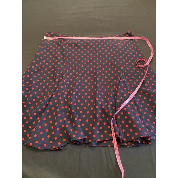 CHAPS Flare Skirt Women's XL Lined Blue Red Polka dots Flowy Career Casual - Picture 4 of 6